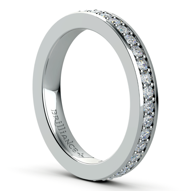 Pave Diamond Eternity Ring in Platinum (3/4 ctw)