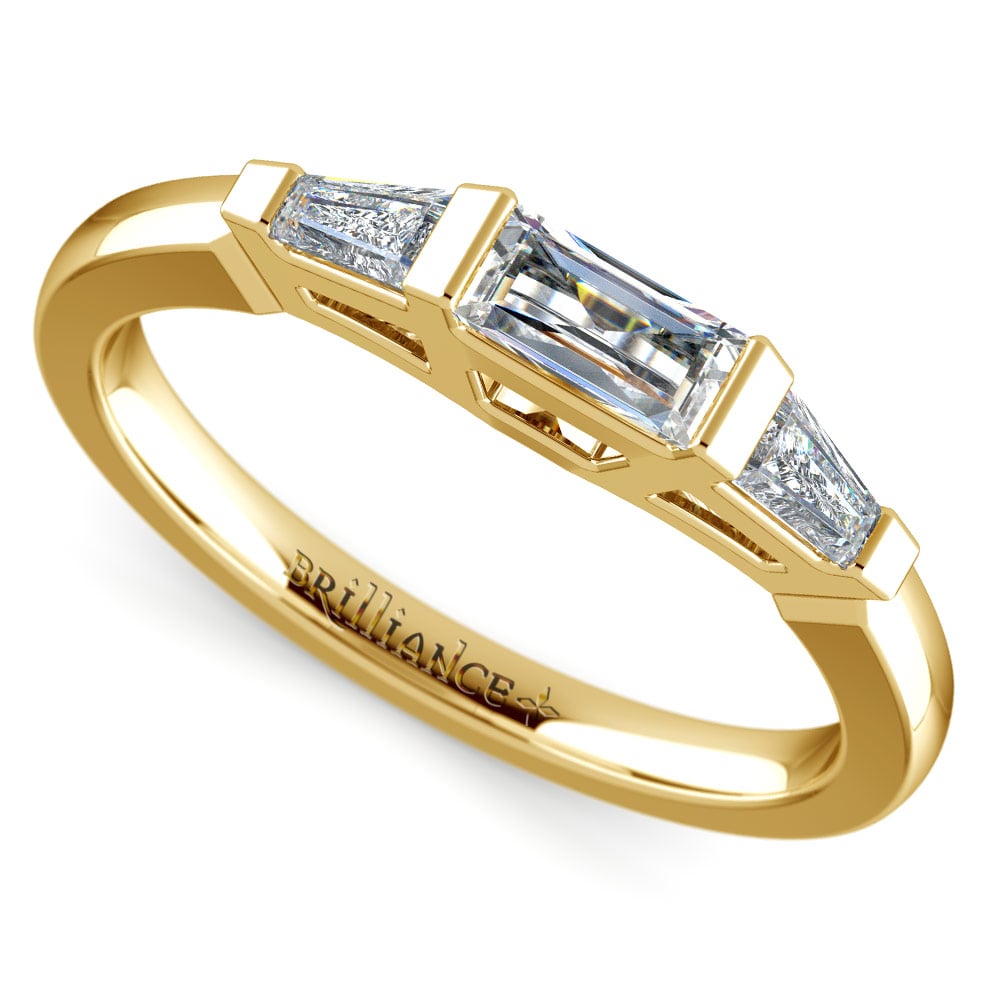 Baguette Diamond Wedding Ring 1 2 Carat Yellow Gold 1 