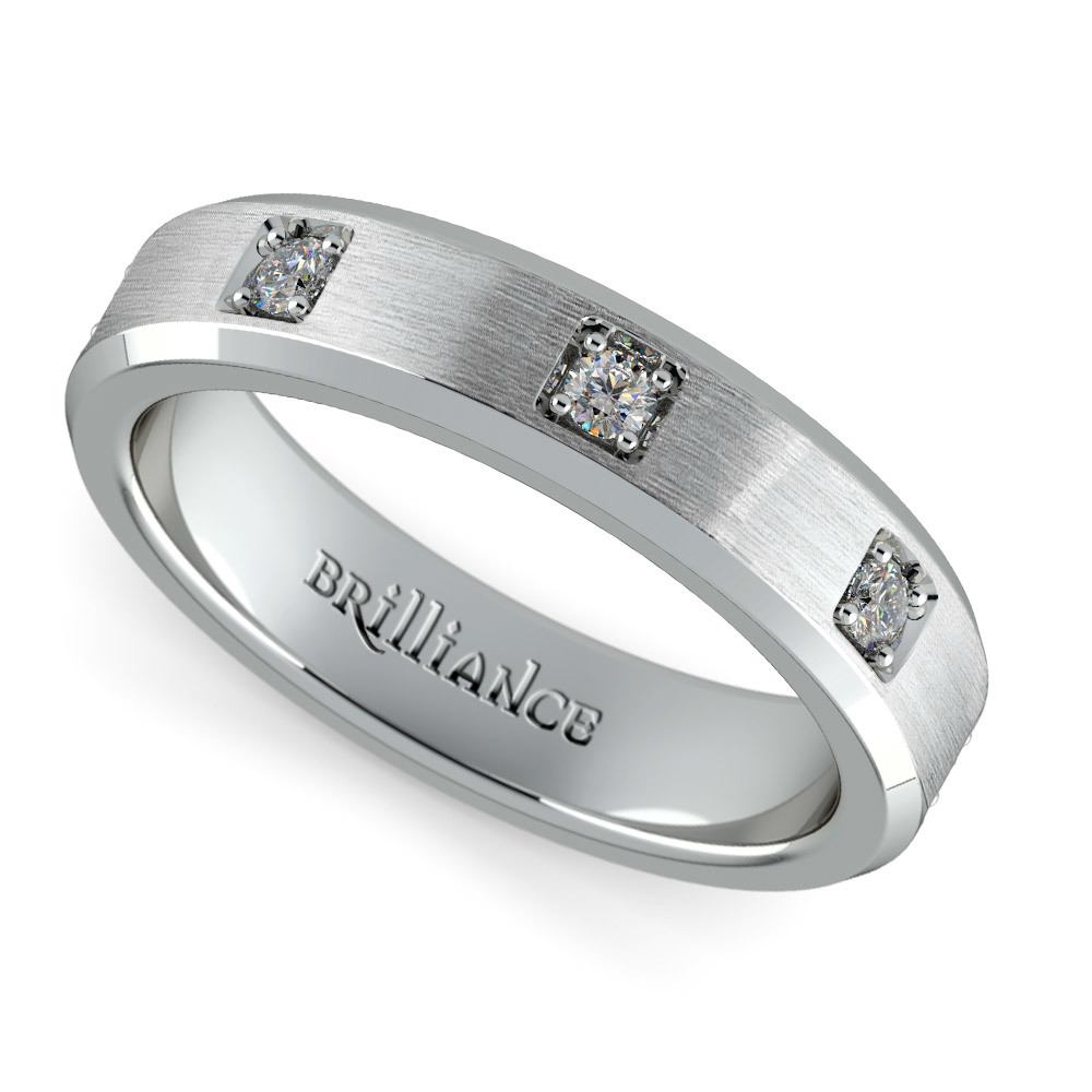 Beveled Edge Diamond Mens Eternity Band in Platinum (5mm)