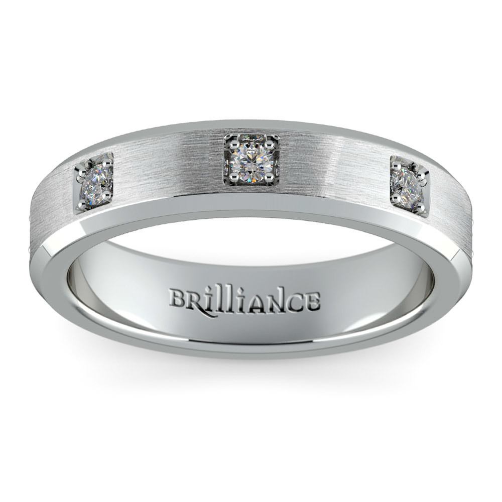 Beveled Edge Diamond Mens Eternity Band in Platinum (5mm)