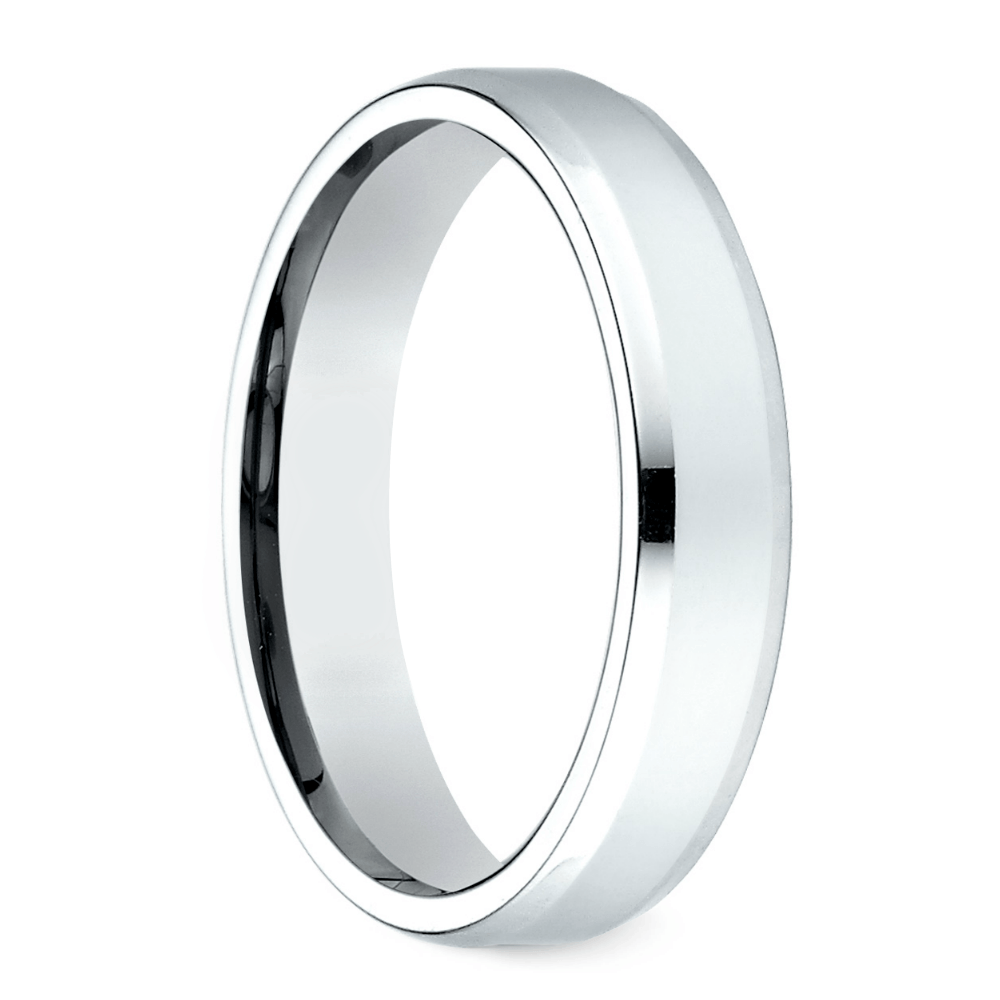 Beveled Men's Wedding Ring In Palladium (4mm)