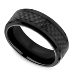 Black Carbon Fiber Men's Wedding Ring in Cobalt