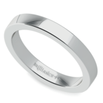 Flat 3 Mm Platinum Wedding Band For Men