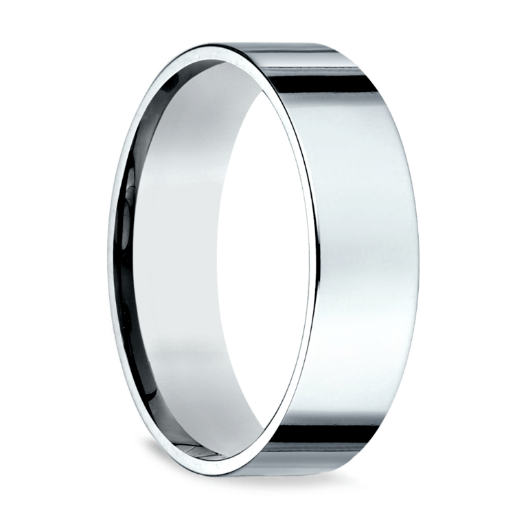 Flat Men's Wedding Ring in Platinum (6mm)