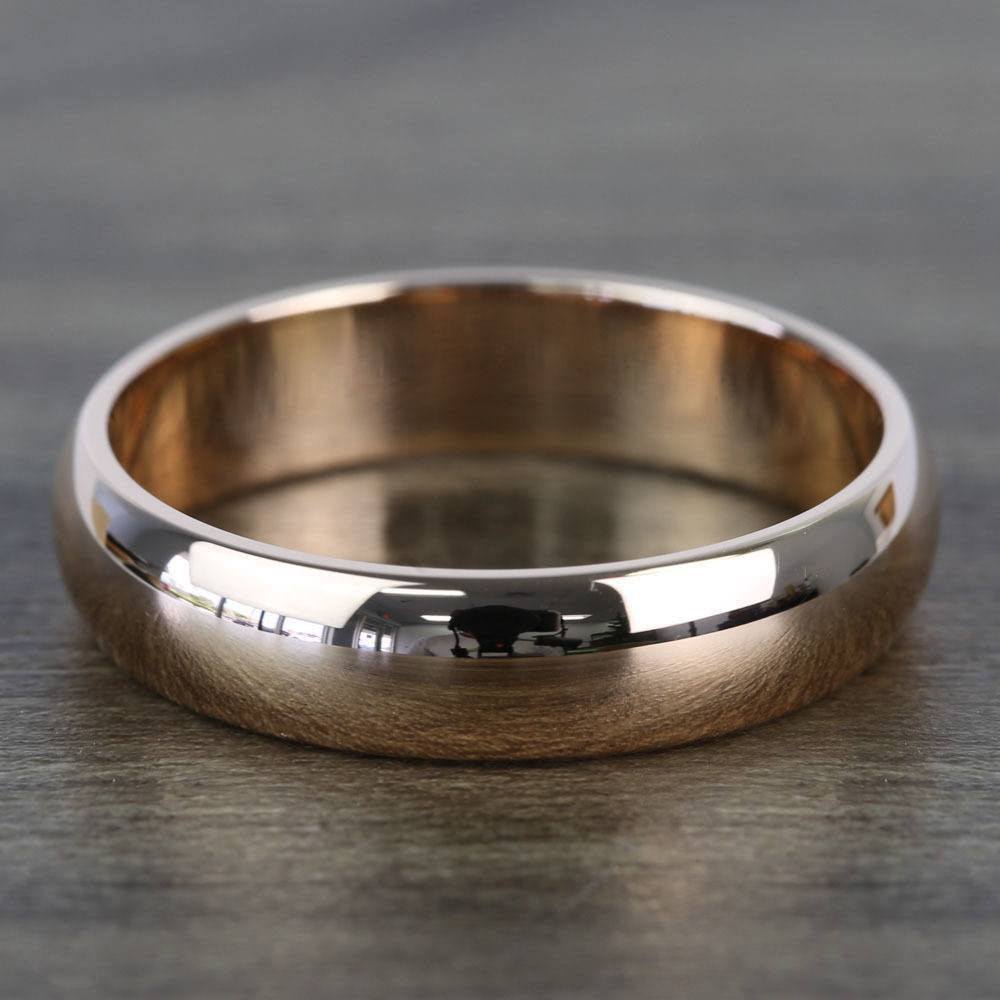 Comfort Fit Men's Wedding Ring in Rose Gold (5mm)