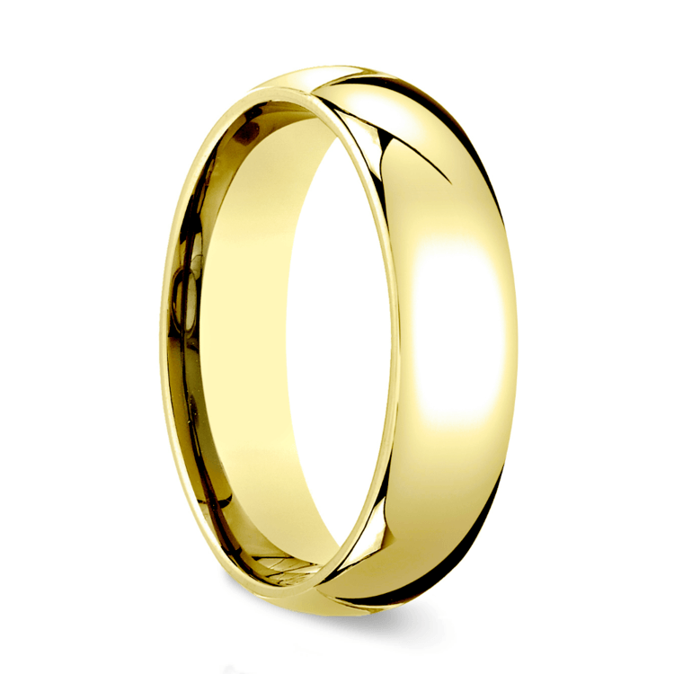 Comfort Fit Men's Wedding Ring in Yellow Gold (6mm)