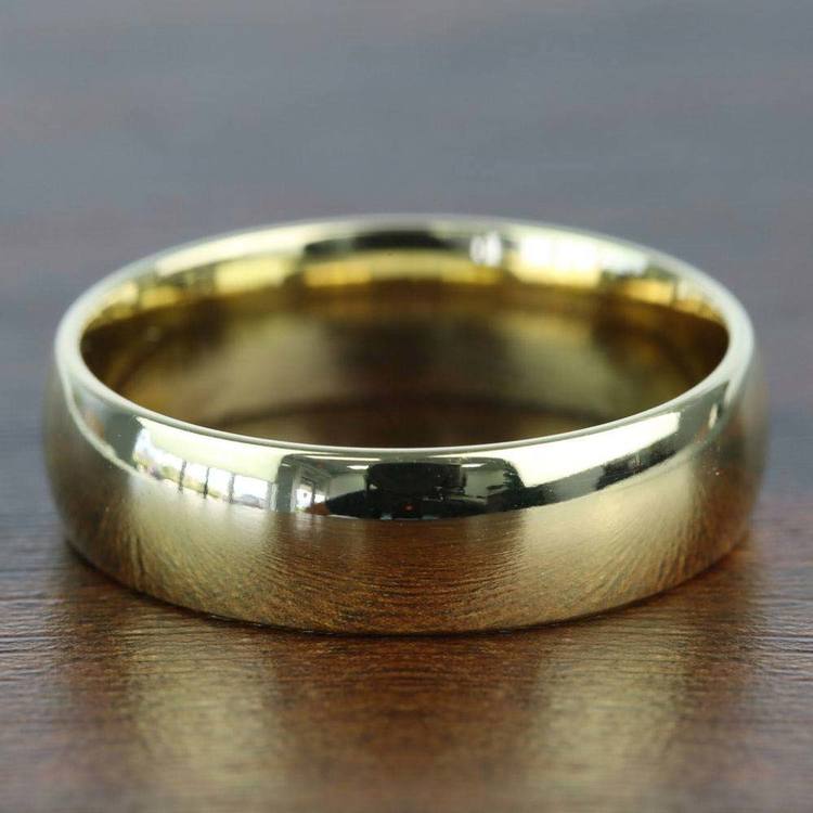 Comfort Fit Men S Wedding Ring In Yellow Gold Mm