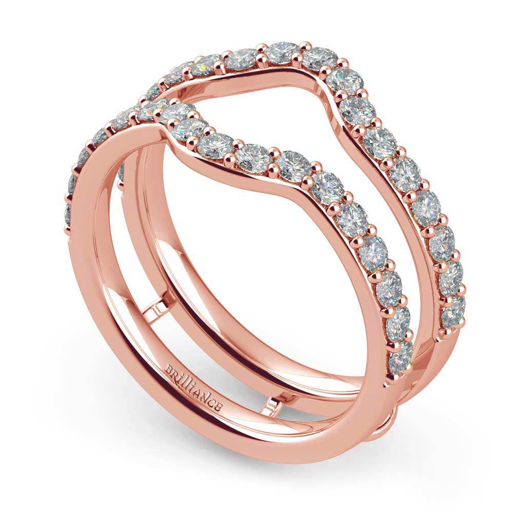 Ring Wrap 10 Curved Round Cut Diamond Rose Gold V1 0 