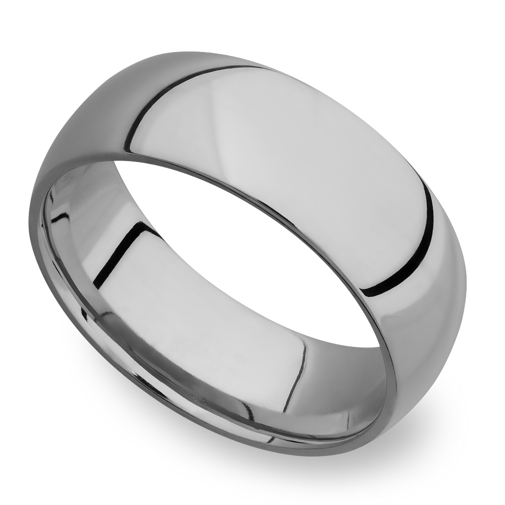 Domed Men's Wedding Ring in Titanium (8mm)