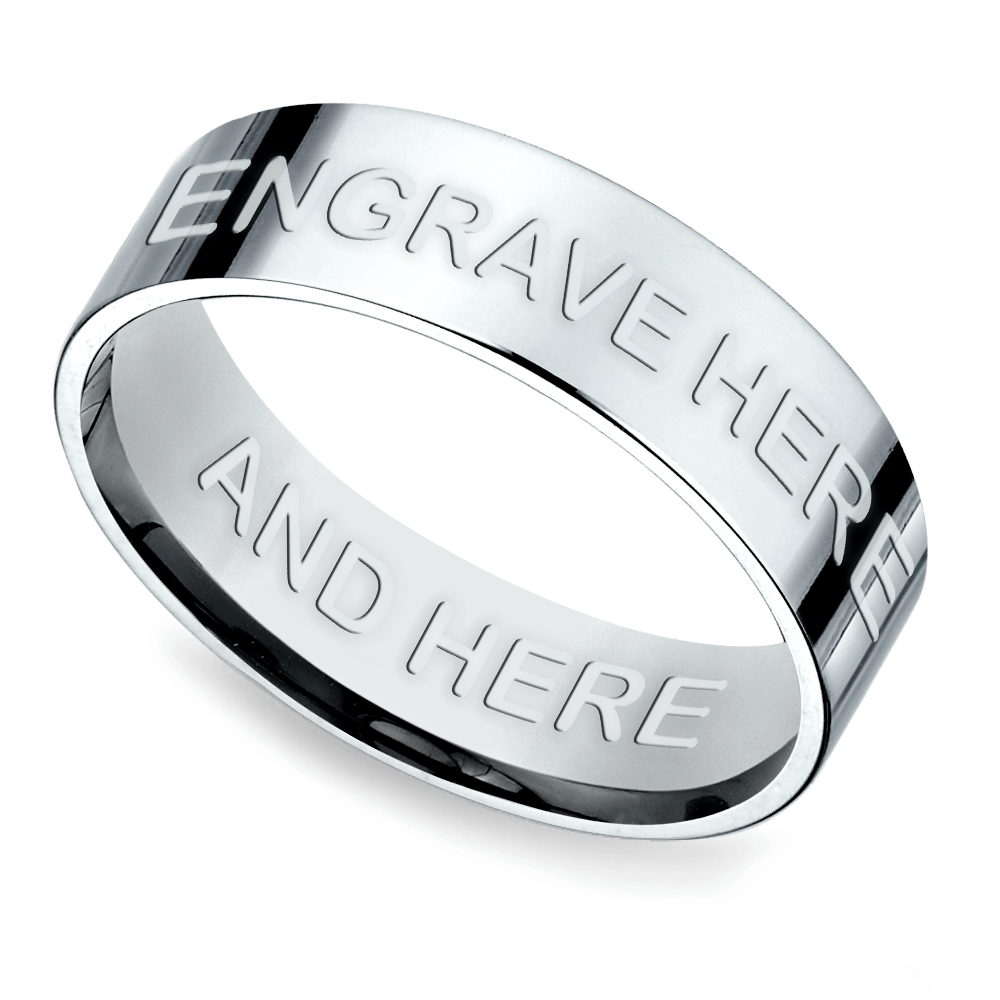 Hand Engraved Wedding Ring In 14k White Gold Blue Nile