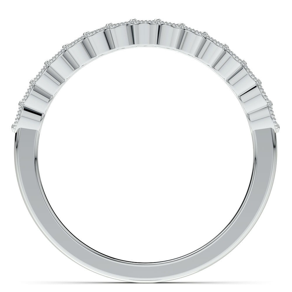 Bezel Effect Diamond Band In White Gold