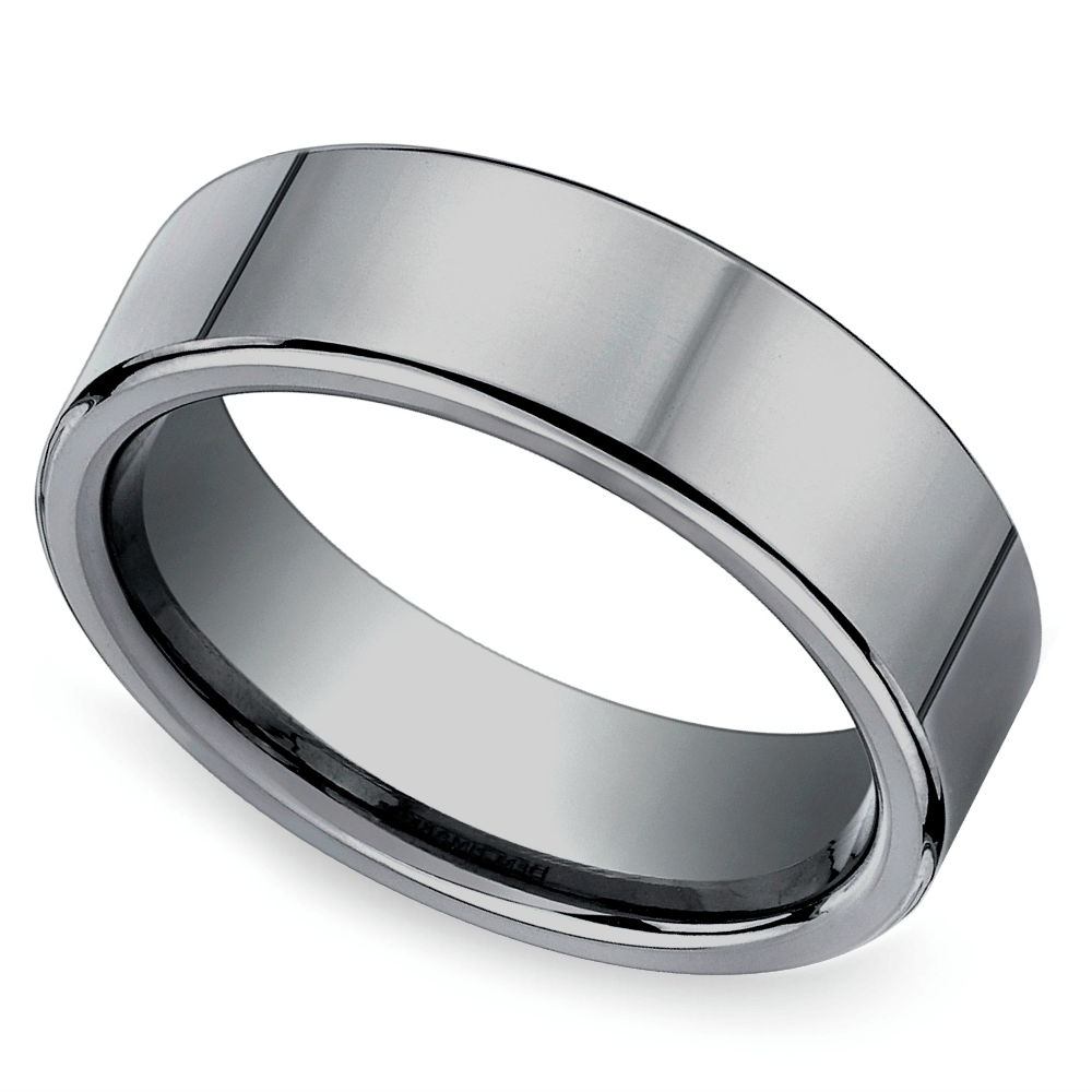 Men's 6.0mm Polished Comfort Fit Wedding Band in Stainless Steel