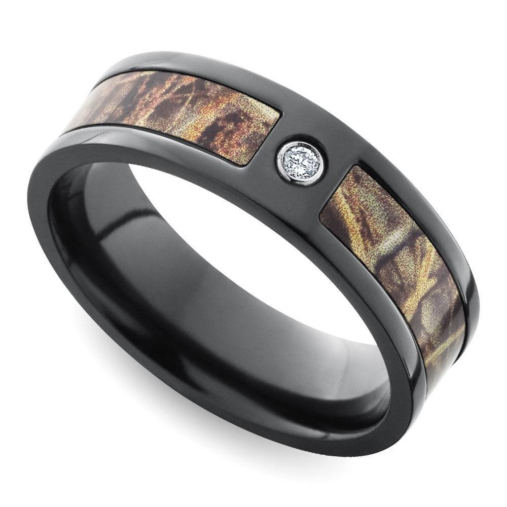 mens camo wedding bands with diamonds