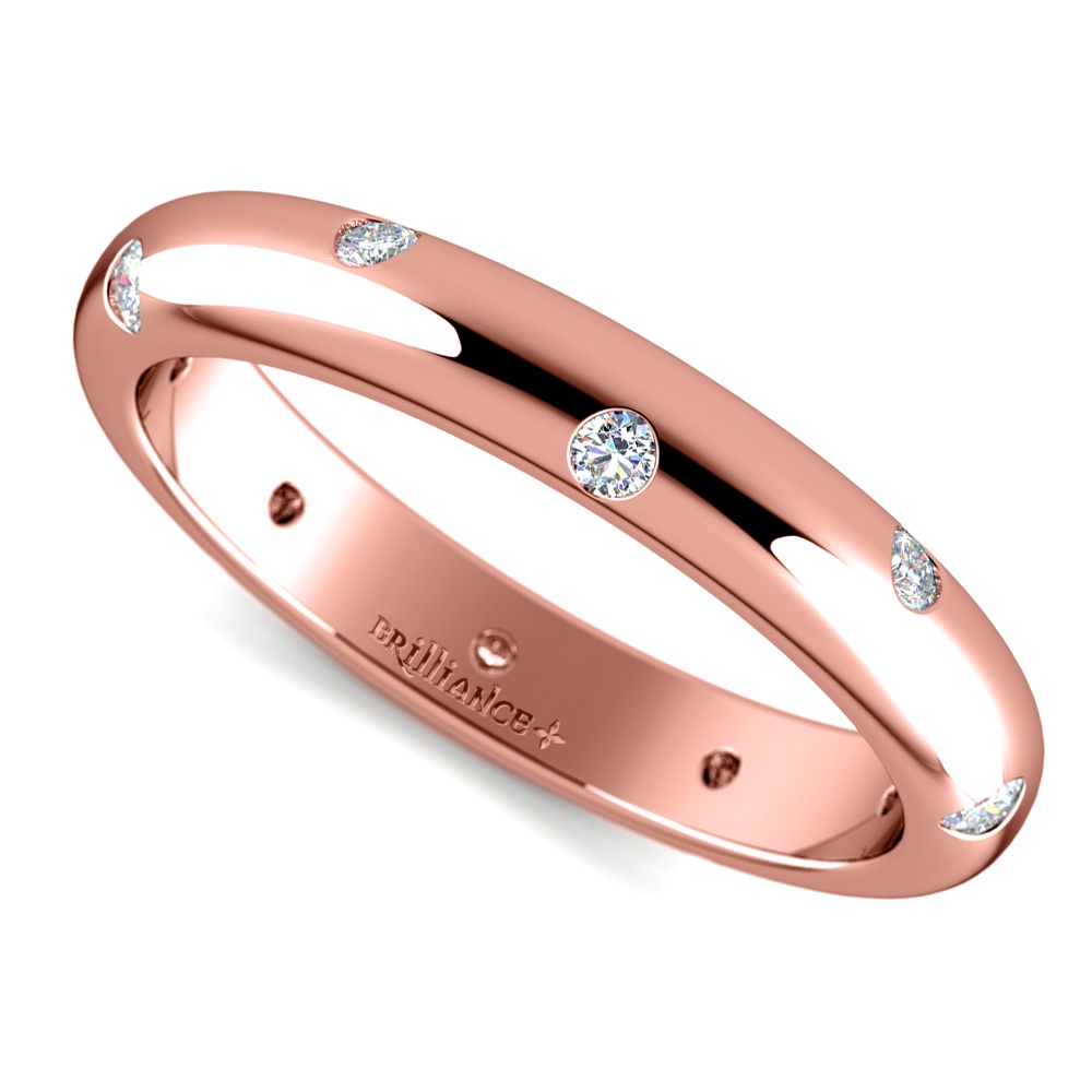 rose gold and diamond wedding band