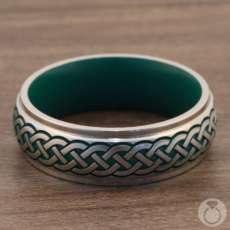 Ivory Coast  Sailor s Knot Green Cerakote Mens  Band