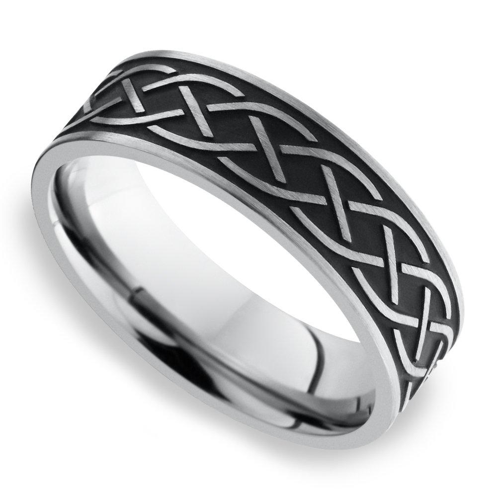 Heartstrung - Titanium Mens Band with Celtic Sailor's Knot (7mm)