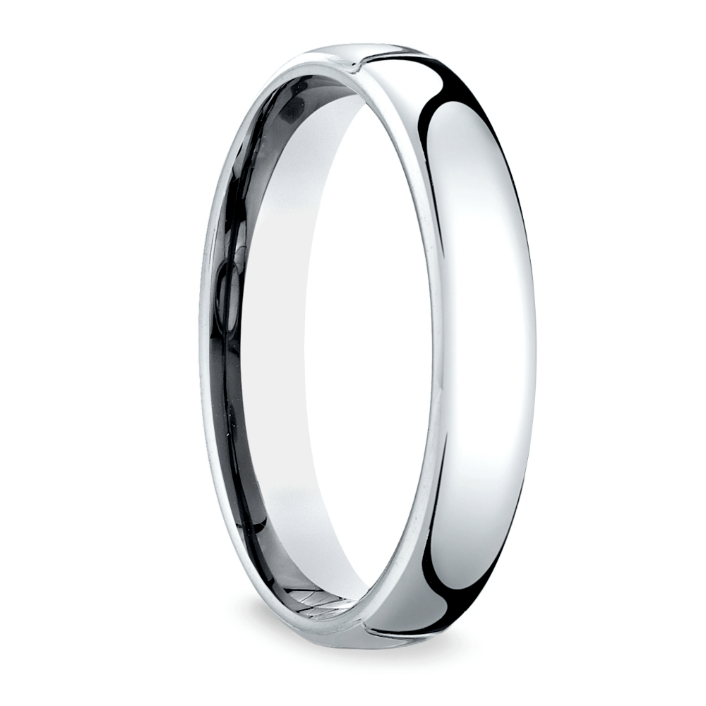 Low Dome Mens Wedding Band In White Gold (4.5 Mm)