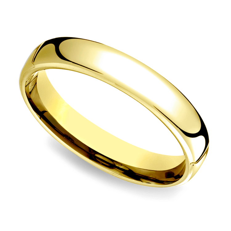 Low Dome Wedding Ring in Yellow Gold (4.5mm)