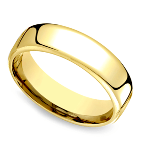 Low Dome Wedding Ring in Yellow Gold (4.5mm)