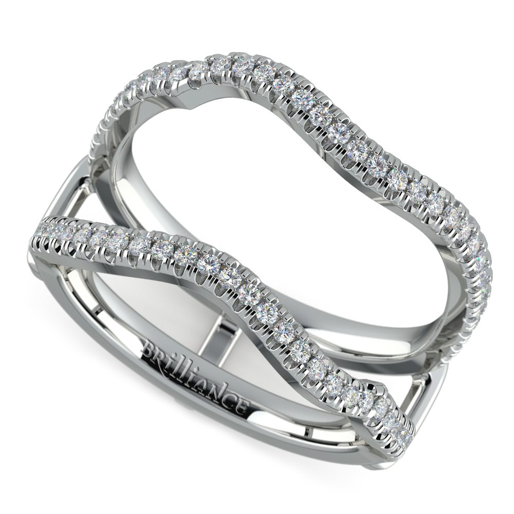 Matching Sunburst Diamond Ring Enhancer In White Gold