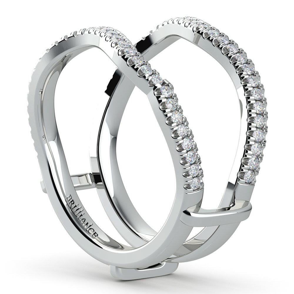 Matching Sunburst Diamond Ring Enhancer In White Gold