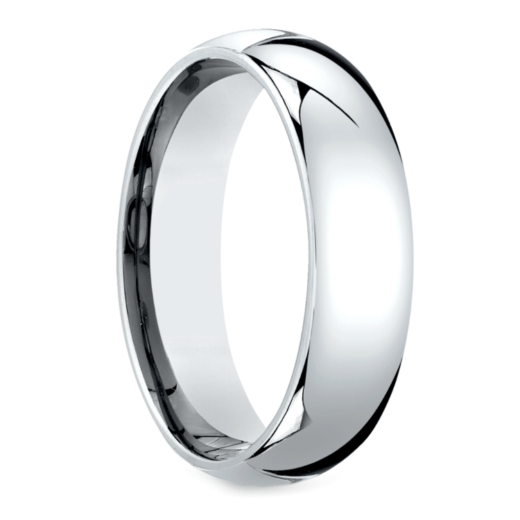 Mid-Weight Men's Wedding Ring in White Gold (6mm)