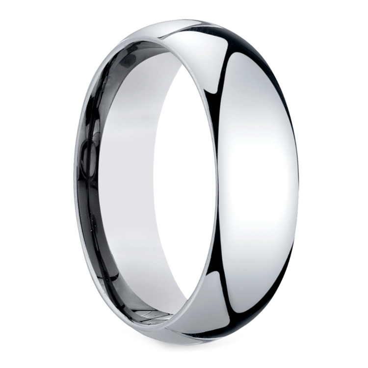 Mid-Weight Men's Wedding Ring in White Gold (7mm)