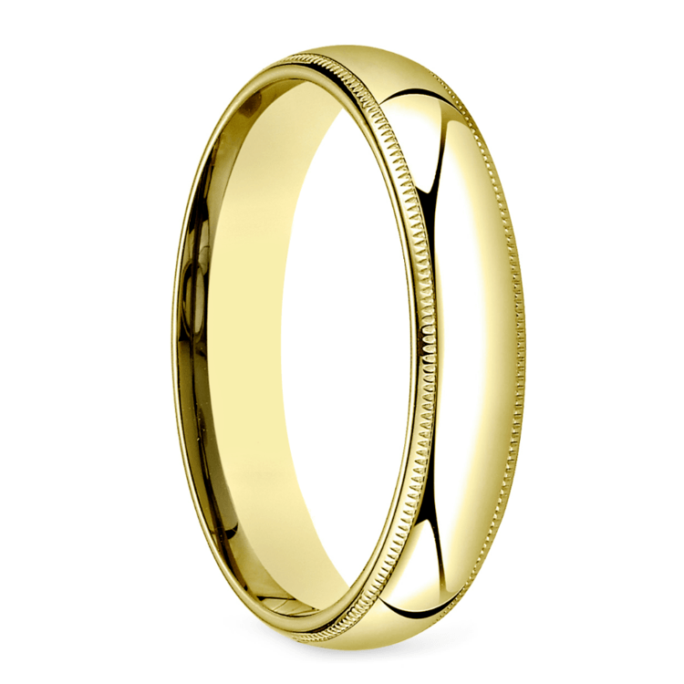 Mid-Weight Milgrain Men's Wedding Ring in 14K Yellow Gold (5mm)