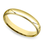 Mens Milgrain Wedding Band In Yellow Gold (4 Mm)