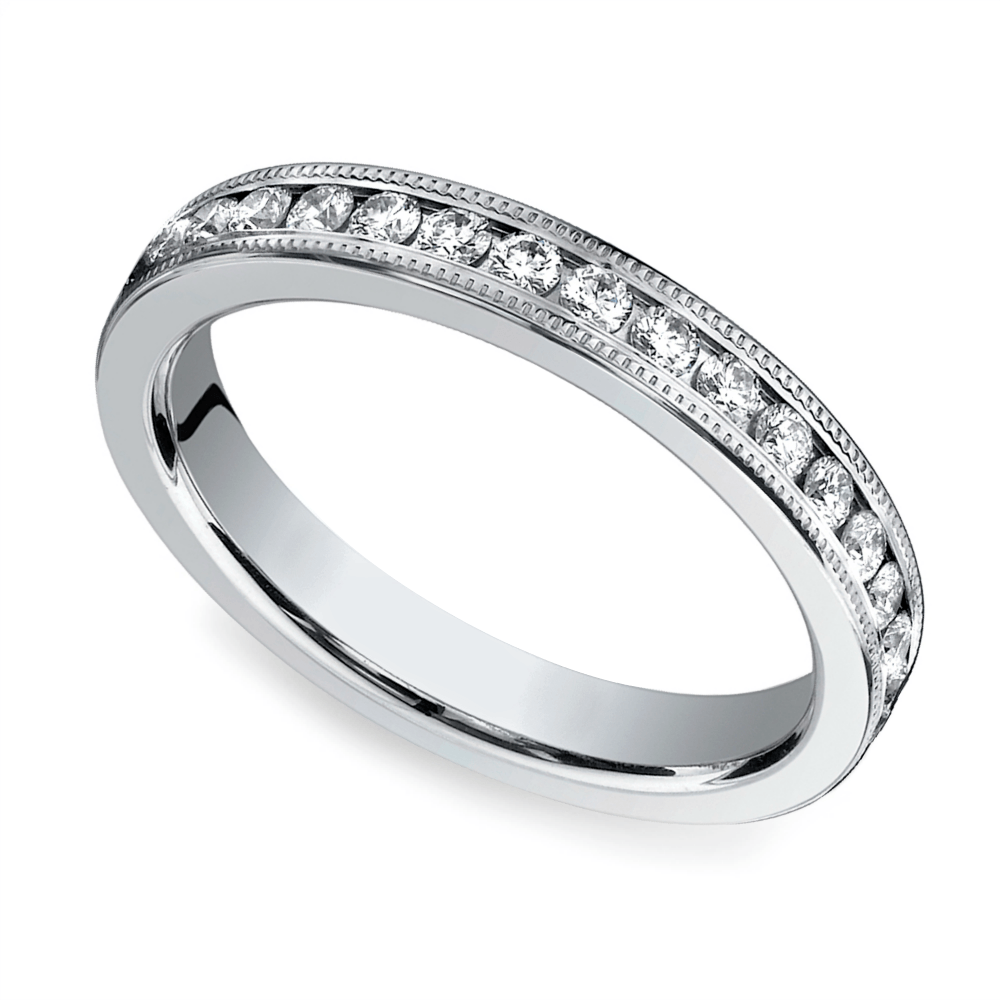 Milgrain Channel Diamond Eternity Ring in Platinum