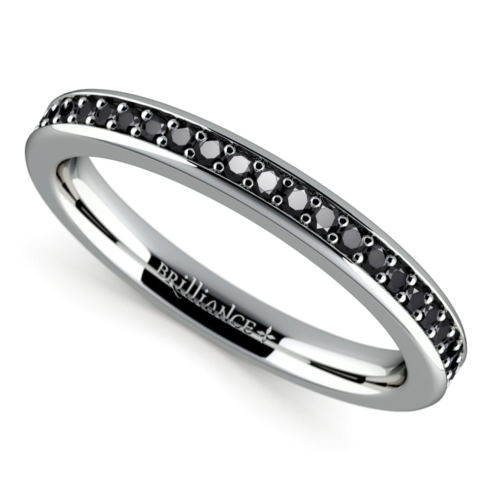Black Diamond Pave Ring In Platinum