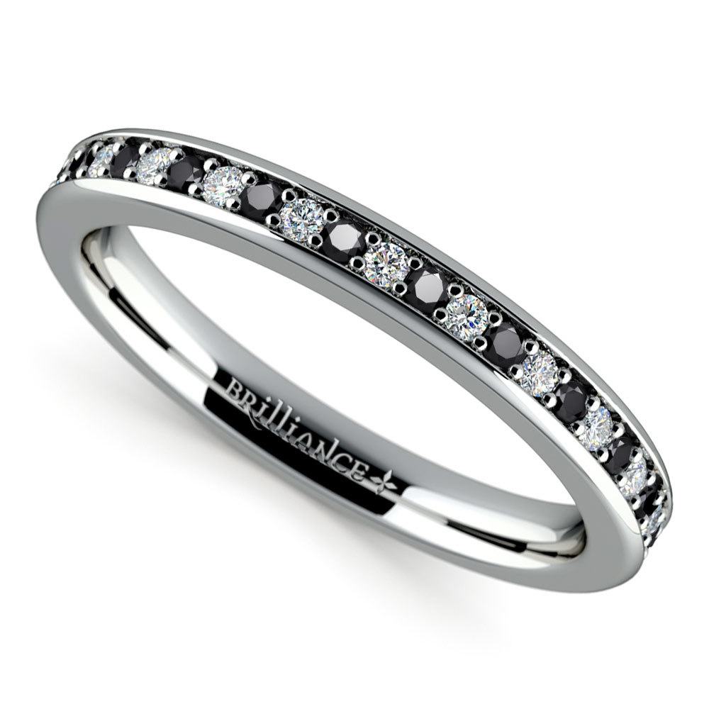 black and white diamond pave ring