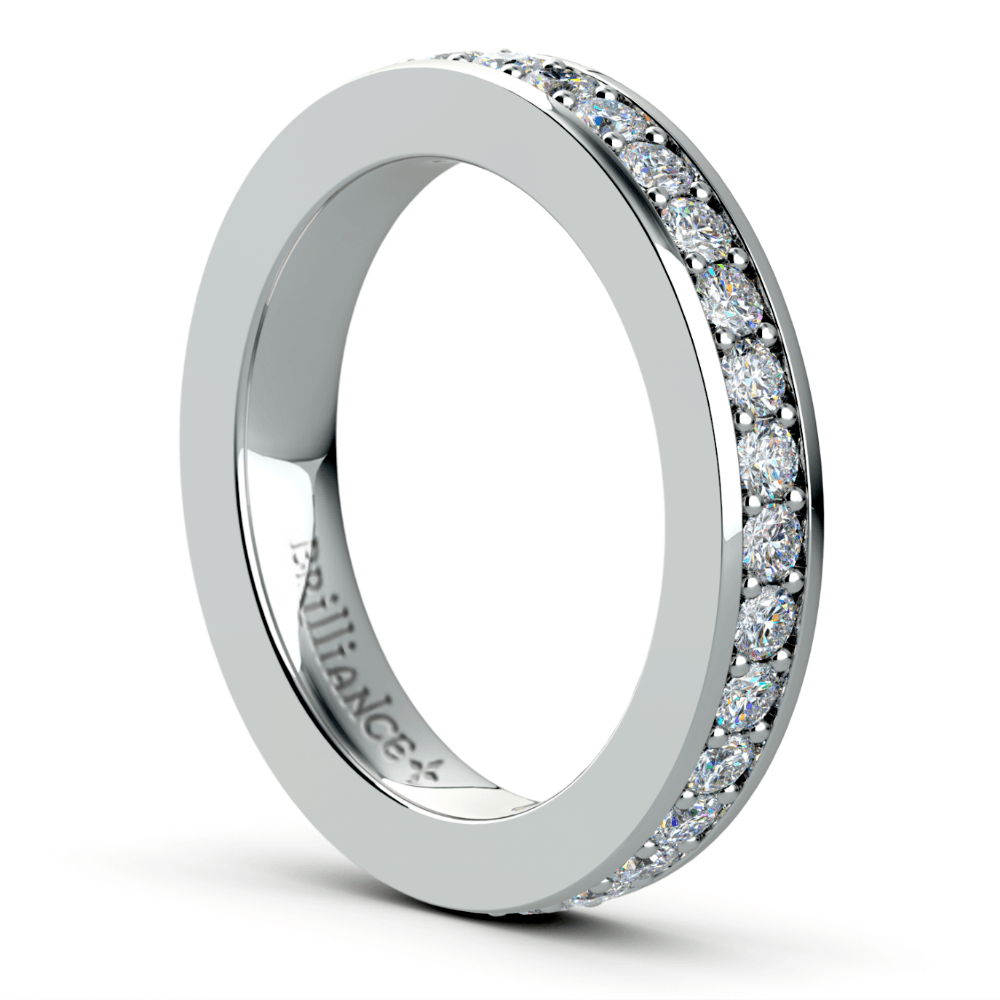 1 Ctw White Gold Pave Diamond Eternity Ring