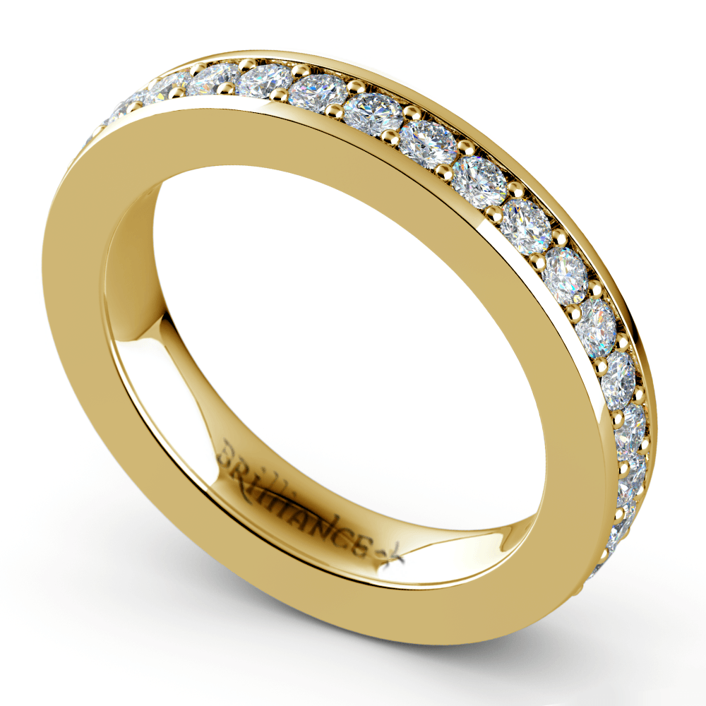 1 Ctw Yellow Gold Pave Diamond Eternity Ring