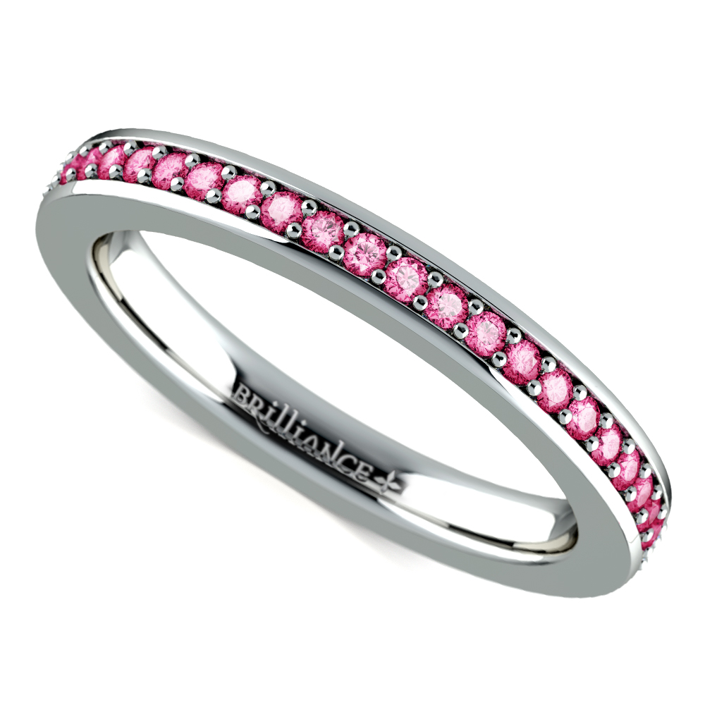 Pink sapphire eternity on sale ring white gold