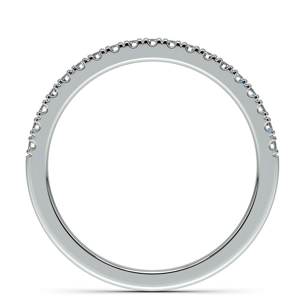 Petite Scallop Diamond Wedding Ring in White Gold