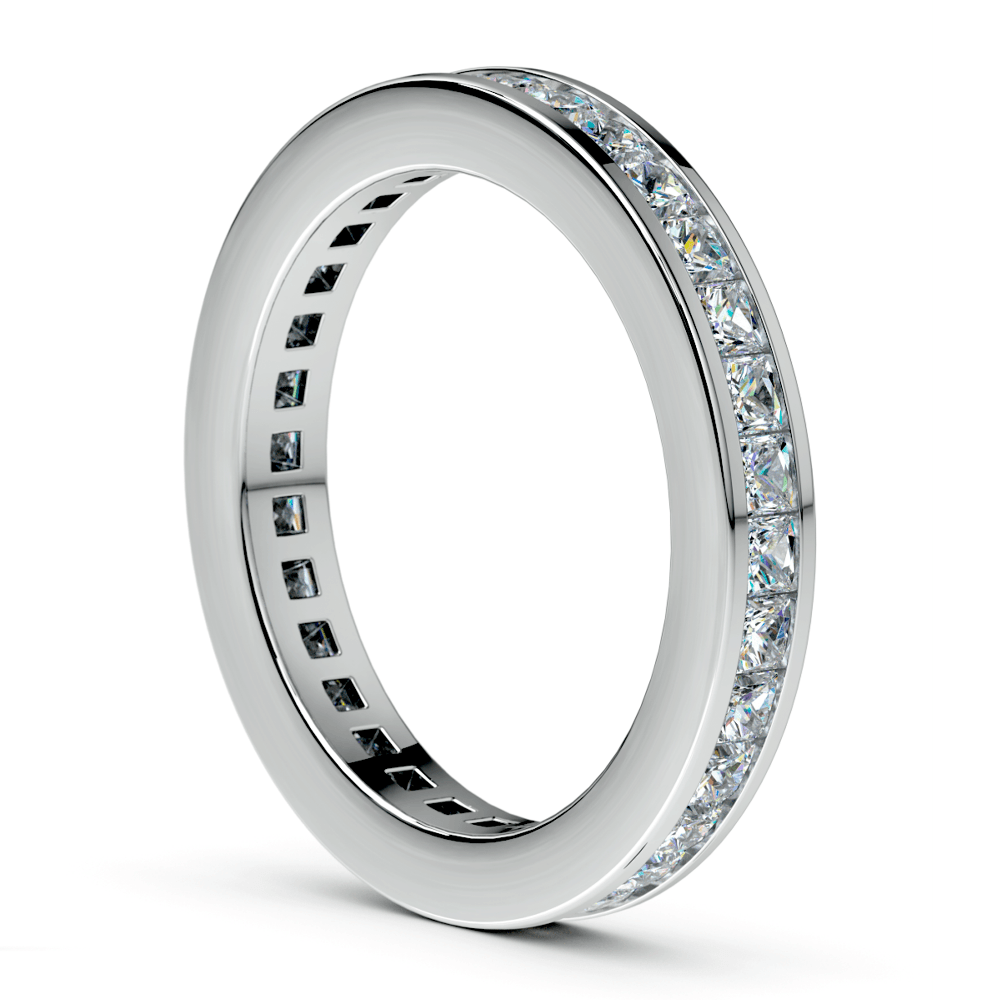 Princess Cut Channel Set Eternity Band In White Gold (1 3/4 Ctw)