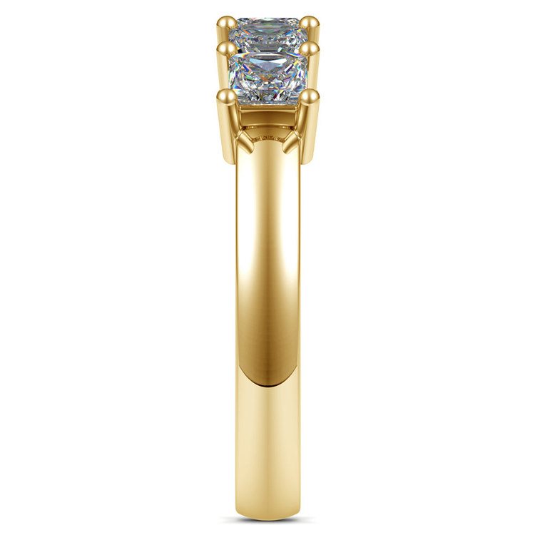 Princess Five Diamond Wedding Ring in Yellow Gold (1 1/2 ctw)