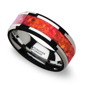 mens red diamond wedding band