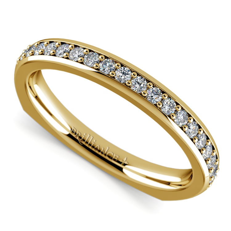 Rocker (European) Diamond Wedding Ring in Yellow Gold