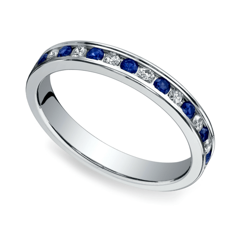 Diamond & Sapphire Eternity Ring in Platinum