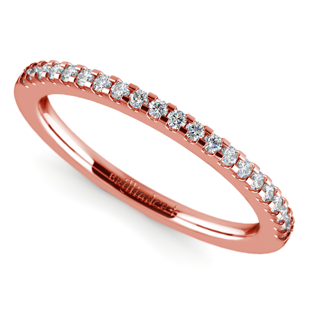 Rose Gold Scalloped Wedding Band (1/4 Ctw)