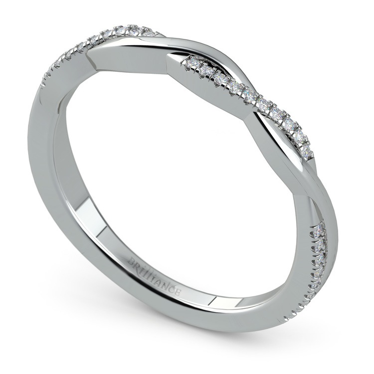 Twisted Diamond Wedding Band In Platinum