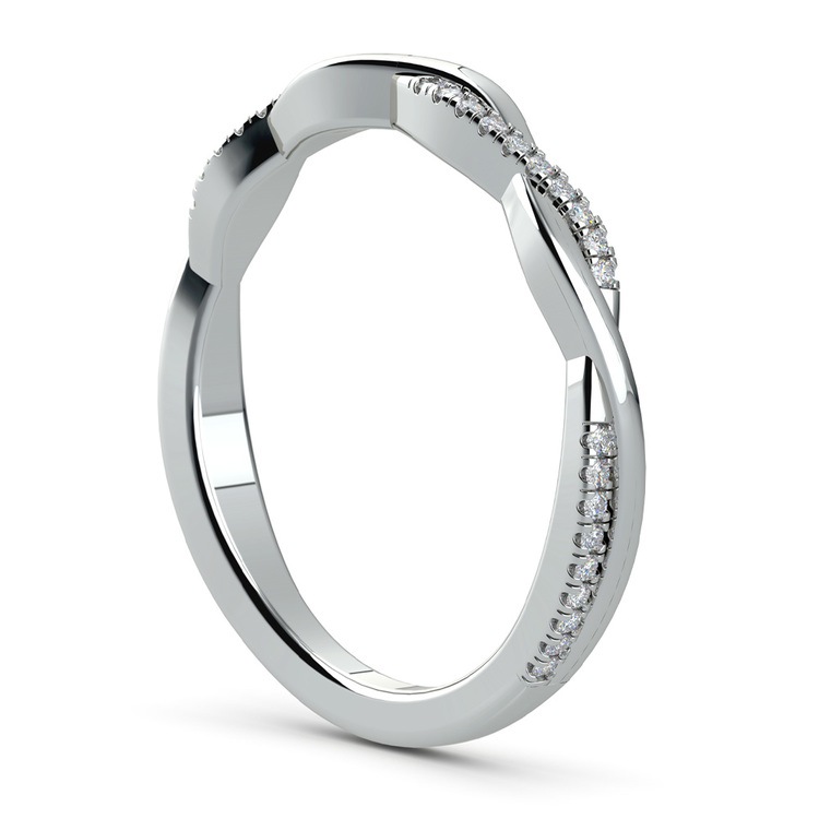 Twisted Diamond Wedding Band In Platinum   Twist Diamond Wedding Band Platinum V4 