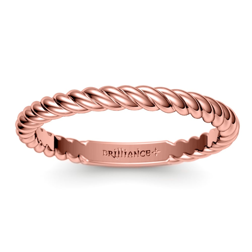 Twisted Rope Wedding Ring Rose Gold 02 