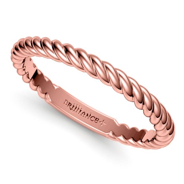  Twisted  Rope Wedding  Ring  in Rose  Gold 