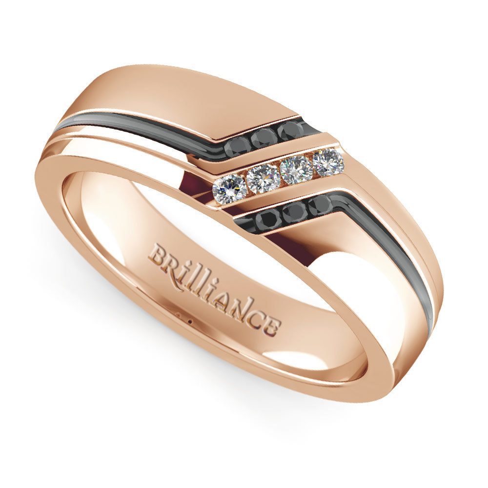 mens rose gold diamond ring