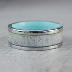 Titanium And Antler Inlay Mens Wedding Ring