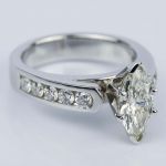 1.06 Carat Marquise Cathedral Diamond Ring with Channel Setting