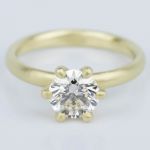 Custom Brush Finish Solitaire Engagement Ring in Yellow Gold (1.42 ct.)